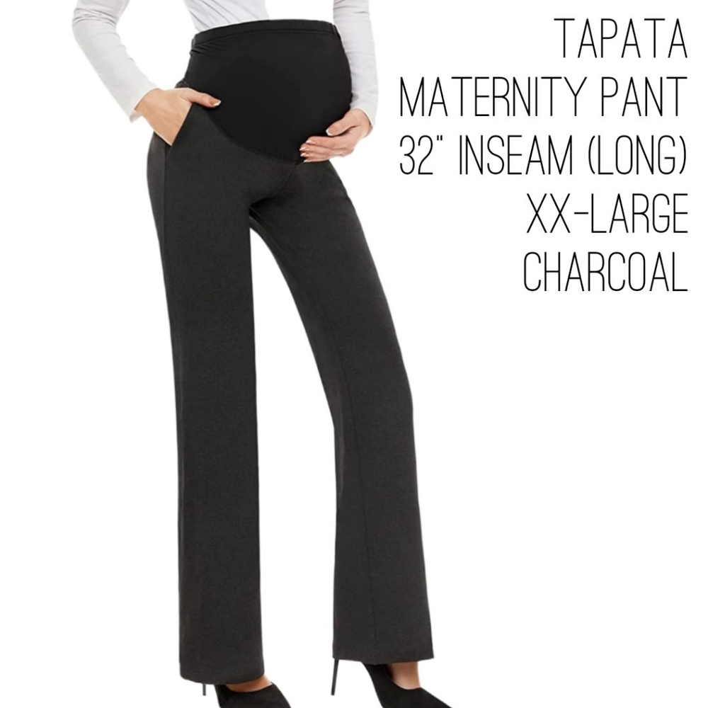 Maternity pants, bootcut. Tapata, size xxl Long. 32 Inseam. Charcoal